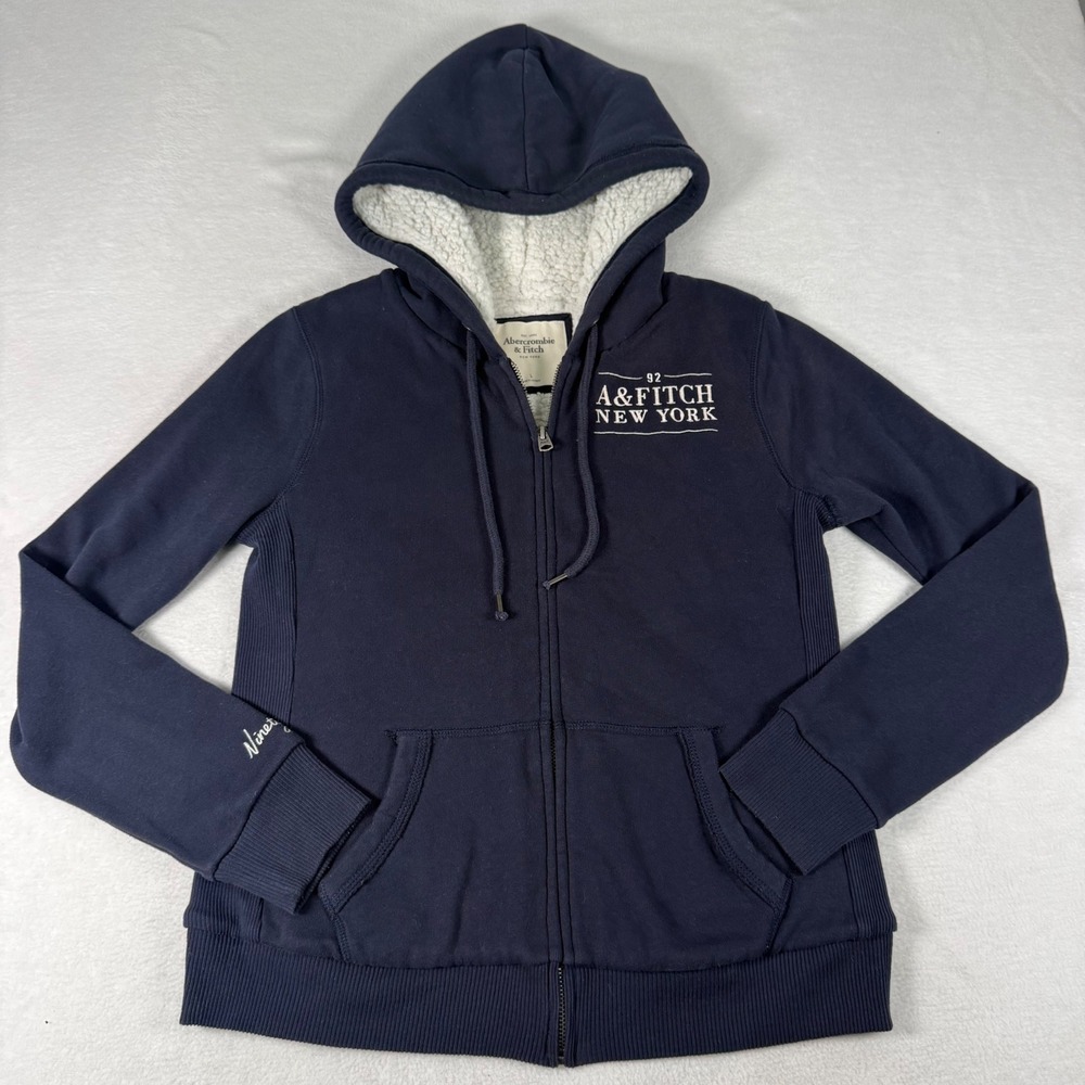 Abercrombie & Fitch Vintage/Y2K 92 Sherpa Lined Full Zip Hoodie Men's Large